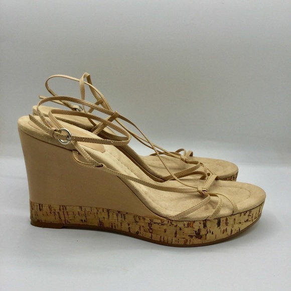 NINE West Cork Ankle Wrap Wedge Sandals Size 11 - Picture 4 of 7